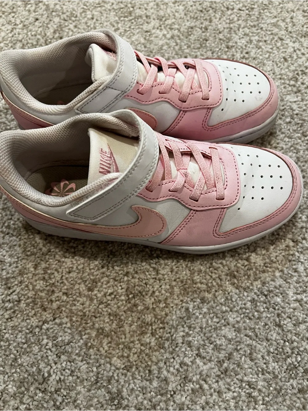 Kids Pink and White Athletic Sneakers